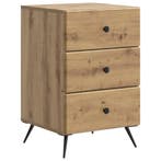 vidaXL Nachtkastje Artisanaal eiken 43 x 41 x 66,5 cm, Minder dan 45 cm, Verzenden, Nieuw, 55 tot 70 cm