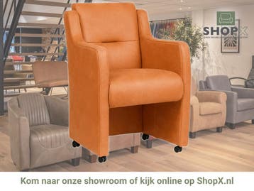 Leren eetkamerstoel Mass - Kenia Rost (oranje) - Zonder, Eigentijds, Modern, Overige kleuren, Nieuw, Leer