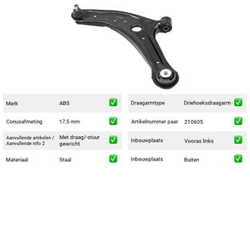 Draagarm Vooras links Buiten Ford Fiesta 0.9 (1976-1983), Verzenden, Nieuw, Ford