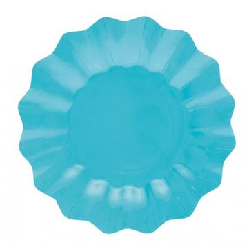 8x Turquoise diepe wegwerp bordjes van karton 27 cm - Bord.., Ophalen of Verzenden, Nieuw
