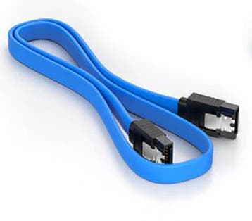 SATA 3 kabel 180/180 50cm Blauw met Clip, Computers en Software, Harde schijven, Ophalen of Verzenden, Nieuw