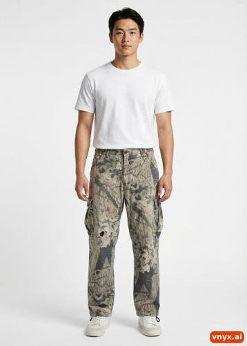 Vintage Broek Heren maat WW37 / L31 Beige Camouflage Vintage, Ophalen of Verzenden, Nieuw, Unknown