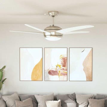 vidaXL Plafondventilator met lamp 128 cm wit, Verzenden, Nieuw