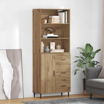 vidaXL buffetkast 2 st Artisan Eiken 69,5 x 32,5 x 180 cm, Minder dan 50 cm, Verzenden, Nieuw, Minder dan 100 cm