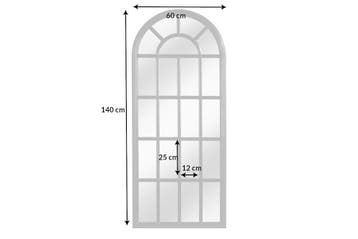 Design wandspiegel CASTILLO 140cm zwart raam in landelijke, Huis en Inrichting, Ophalen of Verzenden, Nieuw