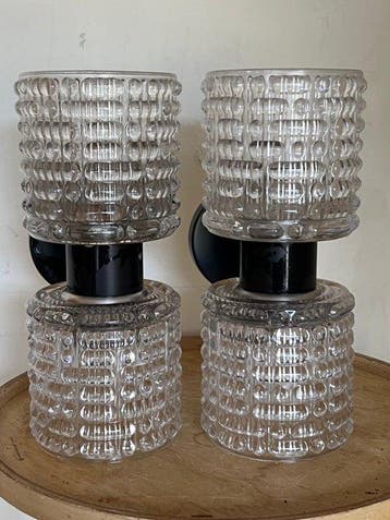Wandlamp (2) - Glas - Set van 2 Mid-Century Mod