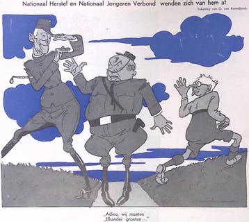 De NSB, VNH en NJV op spotprent (lijst optie, Lithos), Verzenden