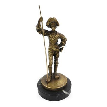 Beeldje, Medieval Soldier - 28 cm - Brons, Antiek en Kunst