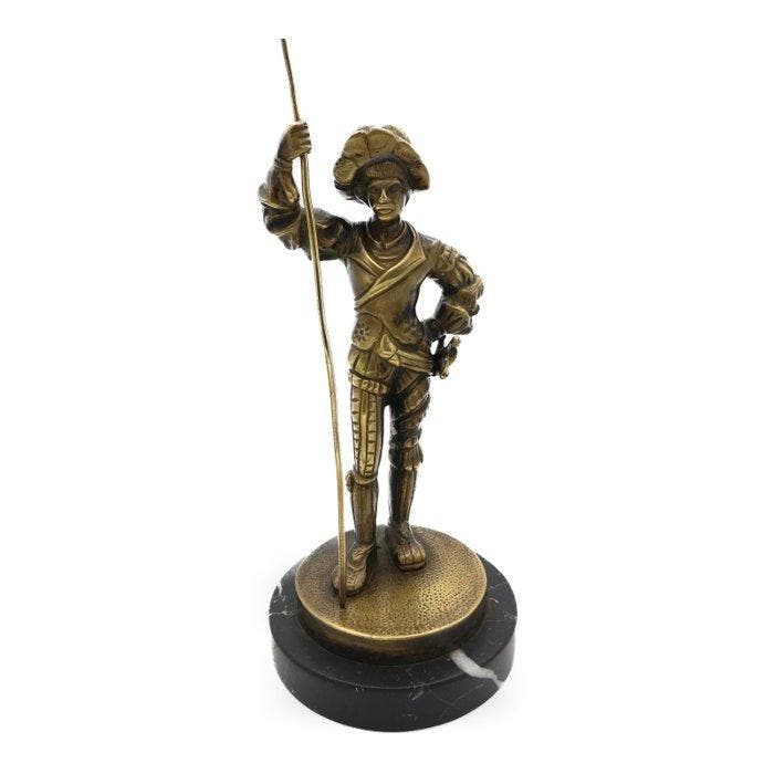Beeldje, Medieval Soldier - 28 cm - Brons, Antiek en Kunst, Curiosa en Brocante