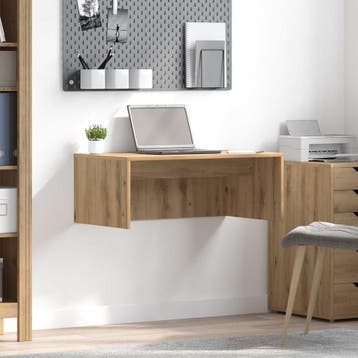 vidaXL Wandbureau Artisan Eiken Bewerkt hout 80 x 45 x 30 cm, Verzenden, Nieuw
