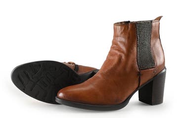 MJUS Enkellaarzen in maat 37 Cognac, Kleding | Dames, Schoenen, Overige kleuren, Verzenden, Lage of Enkellaarzen, Zo goed als nieuw