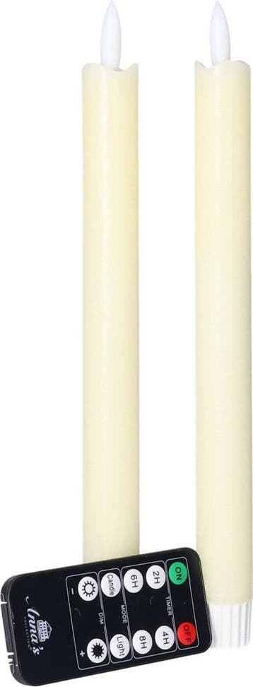 Annas Collection LED dinerkaarsen - 2x - ivoor - 23 cm -, Ophalen of Verzenden, Nieuw