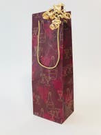Wijntas Flesverpakking Bordeaux met goud 10st, Diversen, Cadeauverpakkingen, Ophalen of Verzenden, Nieuw