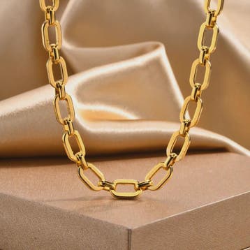 Chunky Gouden Halsketting Dames - Roestvrij Staal Dikke Oval, Verzenden, Nieuw