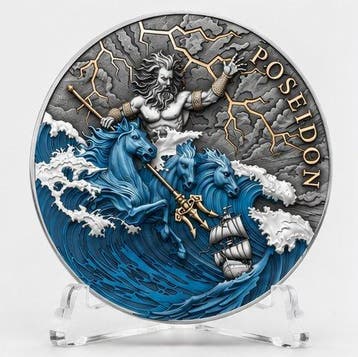 Niue. 5 Dollars (#027) 2026 – Poseidon – 2 oz Silver coin –