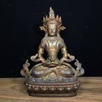 Afbeelding van Amityus Boeddha - Koper - Nepal - Eind 20e, Antiek en Kunst