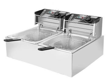 Veiling - Dubbele elektrische friteuse - 2 × 6L  2500 W, Nieuw