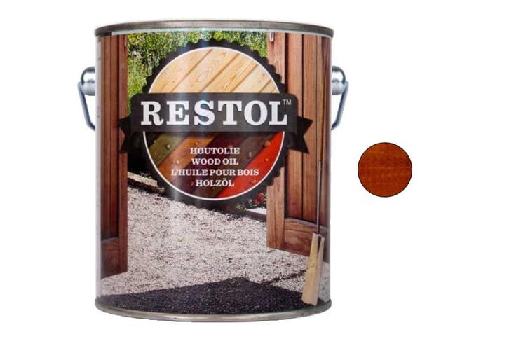 Restol Restol houtolie zijdeglans 5 liter, bruin, Doe-het-zelf en Verbouw, Verf, Beits en Lak, Nieuw, Verzenden