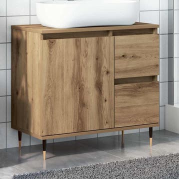 vidaXL Badkamerkast 65x33x60 cm bewerkt hout artisanaal, Verzenden, Nieuw