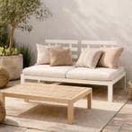 Stalen palletbank - crème-wit - 83,5 x 120 x 70 cm |, Verzenden, Nieuw