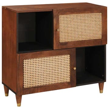 vidaXL Dressoir Bruin 80 x 33,5 x 75 cm Massief Mango Hout, Huis en Inrichting, Verzenden, Nieuw, Overige houtsoorten, Minder dan 50 cm