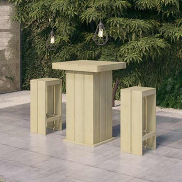 vidaXL 3-delige Tuinbarset geïmpregneerd grenenhout, Verzenden, Nieuw, 3 zitplaatsen