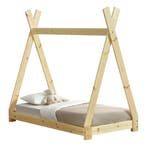 Kinderbed Onejda Tipi grenen met bedbodem 70x140 cm hout, Verzenden, Nieuw