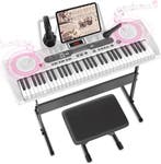 Keyboard - Digitale piano - Piano - 61 toetsen - Wit, Verzenden, Zo goed als nieuw