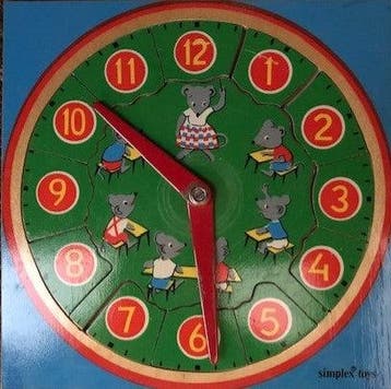 Puzzel Klok met muisjes (zie omschrijving), Verzenden, Nieuw