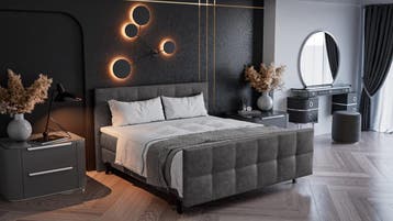 Boxspringset NARVIK set incl hoofd en voetbord, Verzenden, Nieuw, Wit