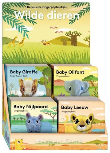 Display Vingerpopboekjes Wilde Dieren 4T X 4E |  | Nieuw, Boeken, Ophalen of Verzenden, Nieuw