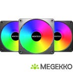 Montech GF120R V2 PWM ARGB 120mm Zwart 3-Pack, Verzenden, Nieuw