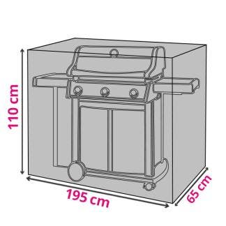 BBQ hoes | Rechthoekig | Perel | 195 x 65 x 110 cm, Verzenden, Nieuw