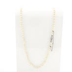 Parelcollier met witgouden sierslot en diamanten; 0,01 ct., Sieraden, Tassen en Uiterlijk, Kettingen, Gebruikt, Overige kleuren