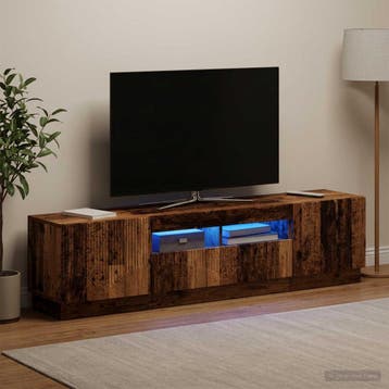 vidaXL 5-delige LED TV-kast Oud hout Bewerkt hout, Minder dan 50 cm, Verzenden, Nieuw, Minder dan 100 cm