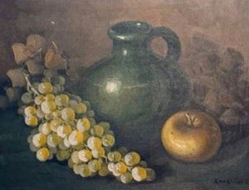Rodriguez (XX) - Bodegón con uvas y jarra