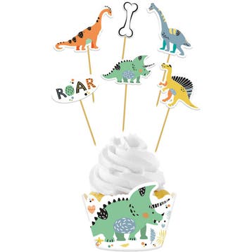 Cupcake Deco Set Dino Roar (6st), Ophalen of Verzenden, Nieuw