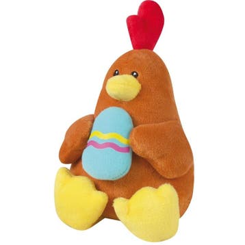Pluche bruine kip knuffel met paasei 16 cm - Knuffel kippen, Verzenden, Nieuw