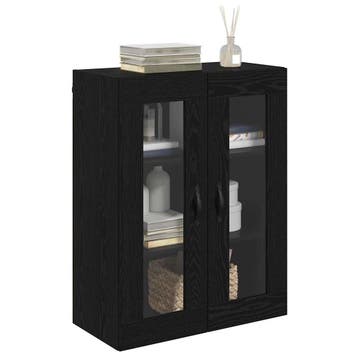 vidaXL Wandkast Zwart Eiken 69,5 x 34 x 90 cm Geengineerd, Minder dan 50 cm, Verzenden, Nieuw, Minder dan 100 cm