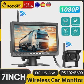 7" HD Draadloze Achteruitrijcamera met Nachtzicht en Waterdi, Verzenden, Nieuw