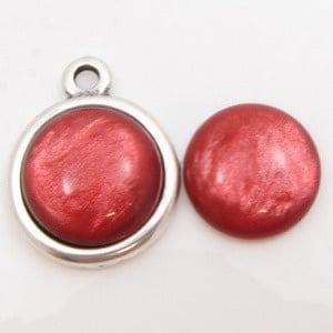 1 x Polaris Cabochon Jais Indian Red 16,4mm, Ophalen of Verzenden, Nieuw, Overige typen