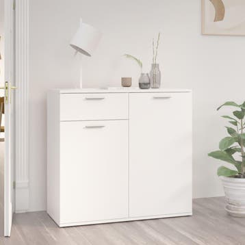 vidaXL Dressoir 80x36x75 cm bewerkt hout wit, Verzenden, Nieuw, 50 tot 100 cm, 25 tot 50 cm