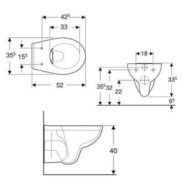 Up320 Toiletset 68 Geberit Econ Compact Rimfree Met Zitting, Ophalen of Verzenden, Nieuw