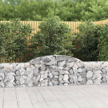 vidaXL Schanskorven 10 st gewelfd 300x30x60/80 cm, Tuin en Terras, 100 cm of meer, Verzenden, Nieuw, Metaal