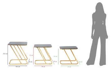 TAFEL EENVOUDIGE SET 3 STUKS CM, Ophalen of Verzenden, Nieuw