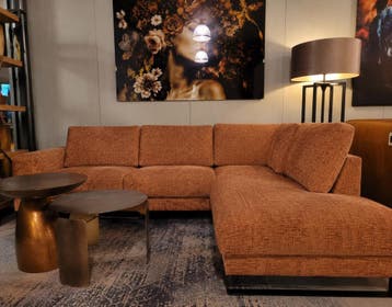Hoekbank Brandon cremona terracotta | ACTIE!, Huis en Inrichting, Ophalen of Verzenden, Nieuw, Overige materialen, Trendy en modern