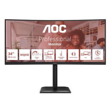 AOC CU34E4C - Curved Ultrawide Business Monitor - USB-C 90w, Computers en Software, Verzenden, Zo goed als nieuw
