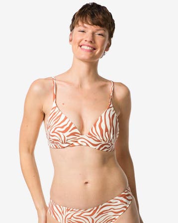 HEMA Damesbikinitop Janna push-up rib zebra chocoladebruin, Kleding | Dames, Verzenden, Nieuw