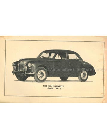 1954 MG MAGNETTE INSTRUCTIEBOEKJE ENGELS, Auto diversen