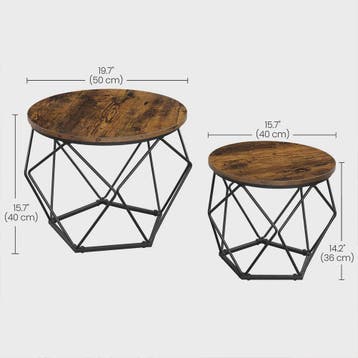 Set van 2 Ronde Salontafels - Modern Industrieel Design met, Huis en Inrichting, Verzenden, Nieuw